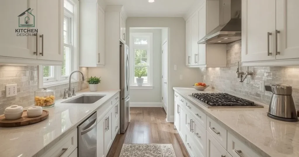 galley-kitchen-layouts-designed-with-balanced-cabinet-depths Galley Kitchen Layouts Designed With Balanced Cabinet Depths