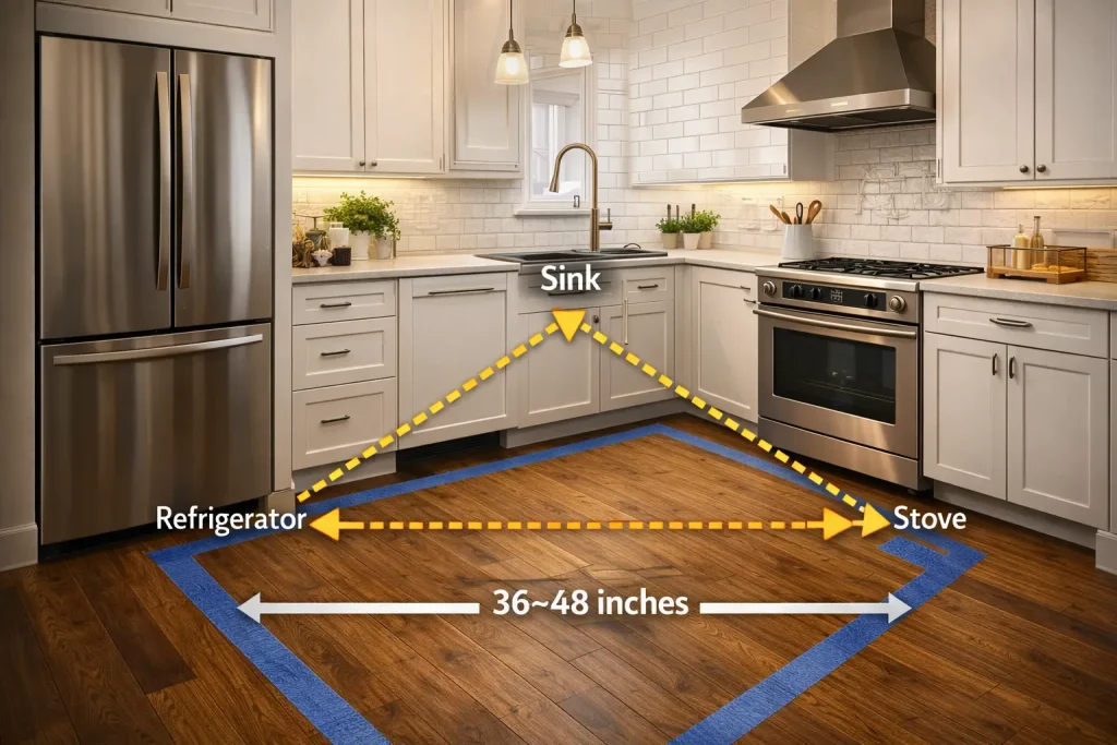 Ignoring the Classic Kitchen Workflow (Work Triangle)