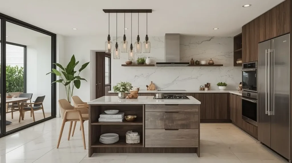island-indian-kitchen-design-for-open-spaces Island Indian Kitchen Design for Open Spaces