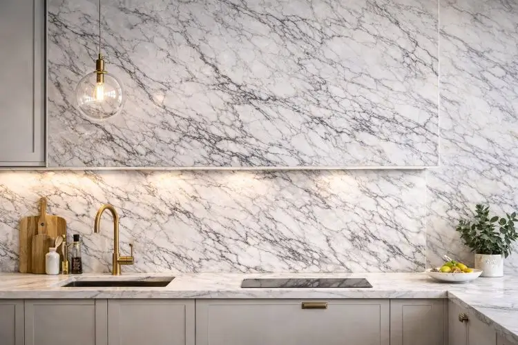 Marble-Effect Wallpaper for a Luxury Finish