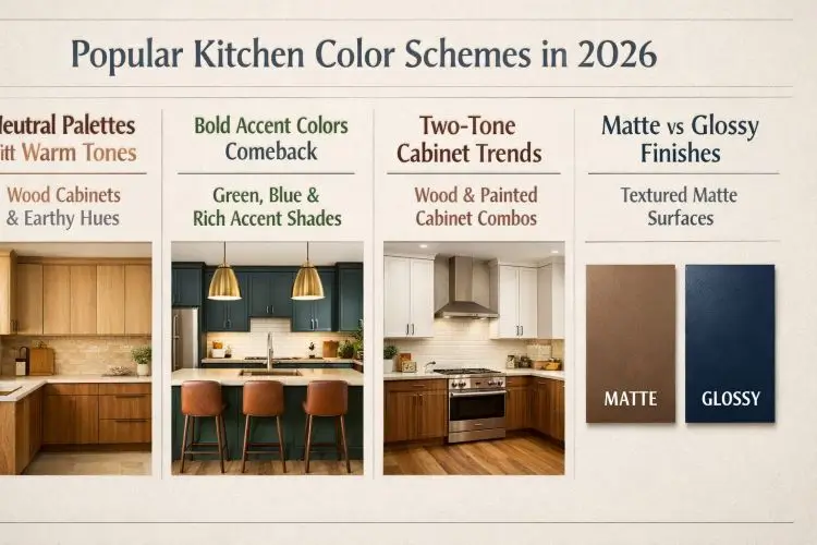 Popular kitchen colour schemes 2026